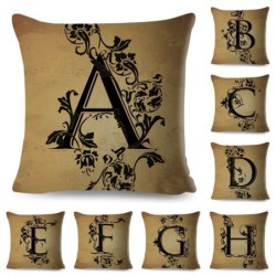 Capa de almofada decorativa - letras do alfabeto vintage - 45 * 45 cm