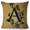 Housse de coussin déco - lettres de l'alphabet vintage - 45*45 cm