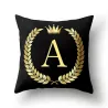 Fundas de cojinesFunda de cojín decorativa negra - letras del alfabeto doradas - 45 * 45 cm