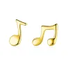 Golden musical notes - stud earrings - 925 Sterling silverEarrings