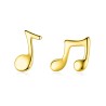 Gouden muzieknoten - oorknopjes - 925 Sterling zilverOorbellen