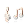 Musical notes earrings - with crystal - 925 Sterling silverEarrings