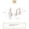 Musical notes earrings - with crystal - 925 Sterling silverEarrings