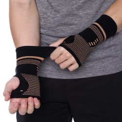Professionele polsband - elastische handschoen - druk - pijnverlichting - kopervezelMassage