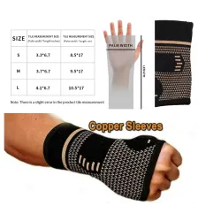 Profesjonelt armbånd - elastisk hanske - trykk - smertelindring - kobberfiber