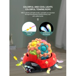 Lieveheersbeestje - magische massagekubus - sensorisch / ronddraaiend speelgoed - LEDFidget-spinner
