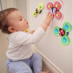 Vauvan pyöritettävä lelu - fidget spinner - imukupilla - 3 kpl