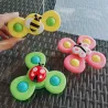 Giocattolo girevole per bambini - fidget spinner - con ventosa - 3 pezzi