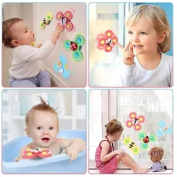 Giocattolo girevole per bambini - fidget spinner - con ventosa - 3 pezzi