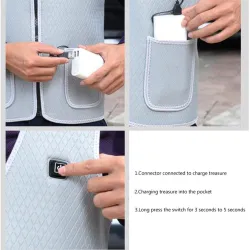 Colete de aquecimento infravermelho USB - jaqueta térmica elétrica