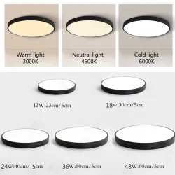 Moderne rund taklampe - LED - 12W - 18W - 24W - 36W - 48W