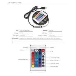 LED USB-nauhavalo - TV:n taustavalo - SMD 3528 - 5V - 50cm - 1m - 2m - 3m - 4m - 5m