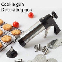 Pistolet presse-biscuits - glaçage / décoration - acier inoxydable - set
