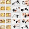 Pistolet presse-biscuits - glaçage / décoration - acier inoxydable - set