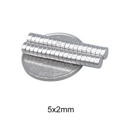 N35 - neodymium magneet - sterke schijf - 5mm * 2mm - 50 stuksN35