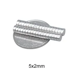 N35 - neodymmagnet - stærk skive - 5mm * 2mm - 50 stk