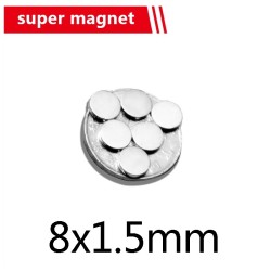 N35 - Neodym-Magnet - starke Scheibe - 8 mm * 1,5 mm