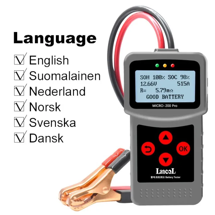 MICRO-200 PRO - digital bilbatteritester - analysator - 12V - 24V