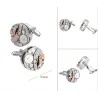 Mechaniczny ruch zegarka - eleganckie spinki do mankietówSpinki do mankietów