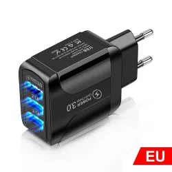 3 USB-porter lader - 3.0 hurtiglading