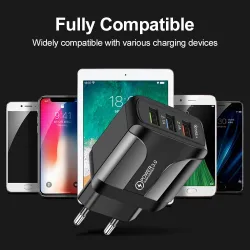 3 USB-porter lader - 3.0 hurtiglading