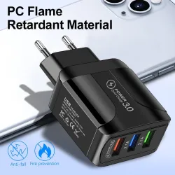 3 USB-porter lader - 3.0 hurtiglading