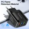 3 USB-porter lader - 3.0 hurtiglading