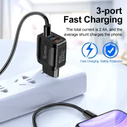 3 USB-portin laturi - 3.0 pikalataus