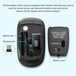 Mouse ottico wireless - con ricevitore USB - ergonomico - silenzioso - 2.4Ghz - 1600 DPI