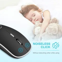 Wireless optical mouse - with USB receiver - ergonomic - silent - 2.4Ghz - 1600 DPIMouses