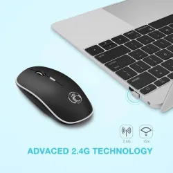 Mouse óptico sem fio - com receptor USB - ergonômico - silencioso - 2,4 Ghz - 1600 DPI