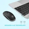 Wireless optical mouse - with USB receiver - ergonomic - silent - 2.4Ghz - 1600 DPIMouses