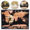 Carte à gratter noire - carte du monde - sticker mural