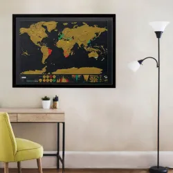 Black scratch map - world travel map - wall stickerWall stickers