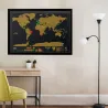 Black scratch map - world travel map - wall stickerWall stickers