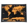 Carte à gratter noire - carte du monde - sticker mural