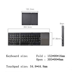 Faltbare Bluetooth-Tastatur - mit Touchpad - ultradünn