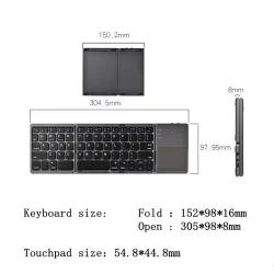 Foldable Bluetooth keyboard - with touchpad - ultra thinKeyboards