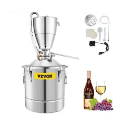 Destilador de água / álcool - kit de dispositivo de cervejaria - aço inoxidável - uísque / vinho / cerveja / destilado - 30L