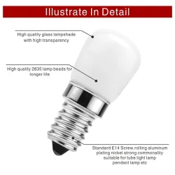 3W - E14 - AC 220V - LED - køleskabspære - 2 stk.