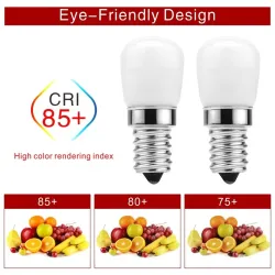 3W - E14 - AC 220V - LED - køleskabspære - 2 stk.