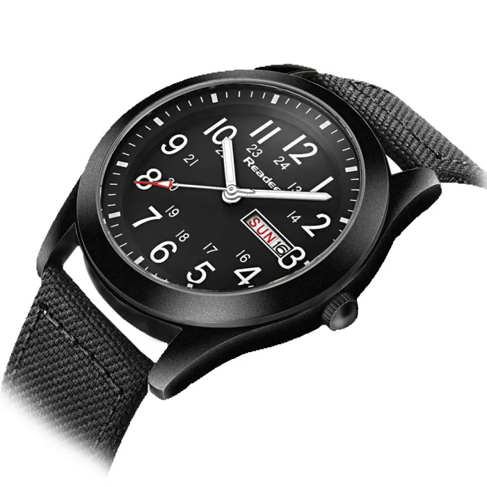 READEEL - sports Quartz-klokke - vanntett - lerretsrem