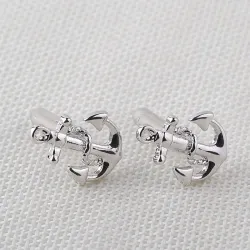 Boat anchor - silver cufflinksCufflinks