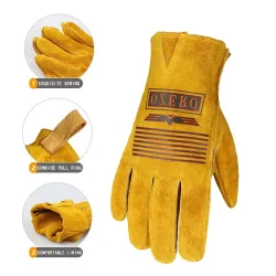 Gants de sécurité / travail - extensibles - coupe du bois / jardinage - cuir