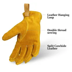 Gants de sécurité / travail - extensibles - coupe du bois / jardinage - cuir