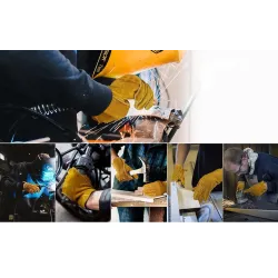 Gants de sécurité / travail - extensibles - coupe du bois / jardinage - cuir