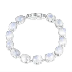 Pulseira elegante - pedra natural do luar - prata de lei 925