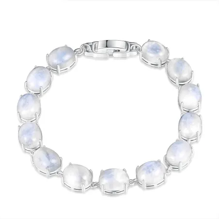 Bracelet élégant - pierre naturelle au clair de lune - argent sterling 925