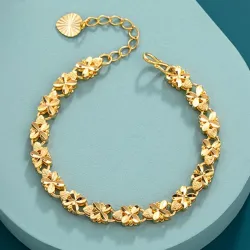 Lucky four-leaf clover - gold braceletBracelets