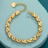 Trèfle porte-bonheur à quatre feuilles - bracelet or